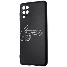 Чехол накладка для SAMSUNG Galaxy A42, силикон, рисунок Pew pew!