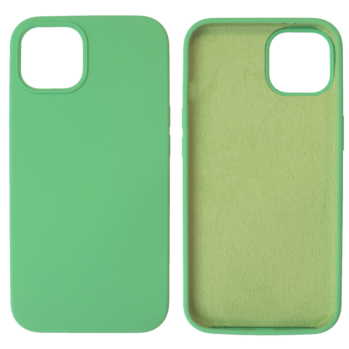 Чехол накладка Silicon Case для APPLE iPhone 14 (6.1), силикон, бархат, цвет мятный Чехол накладка Silicon Case для APPLE iPhone 14 (6.1), силикон, бархат, цвет мятный