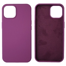 Чехол накладка Silicon Case для APPLE iPhone 14 (6.1"), силикон, бархат, цвет фиолетовый Чехол накладка Silicon Case для APPLE iPhone 14 (6.1"), силикон, бархат, цвет фиолетовый