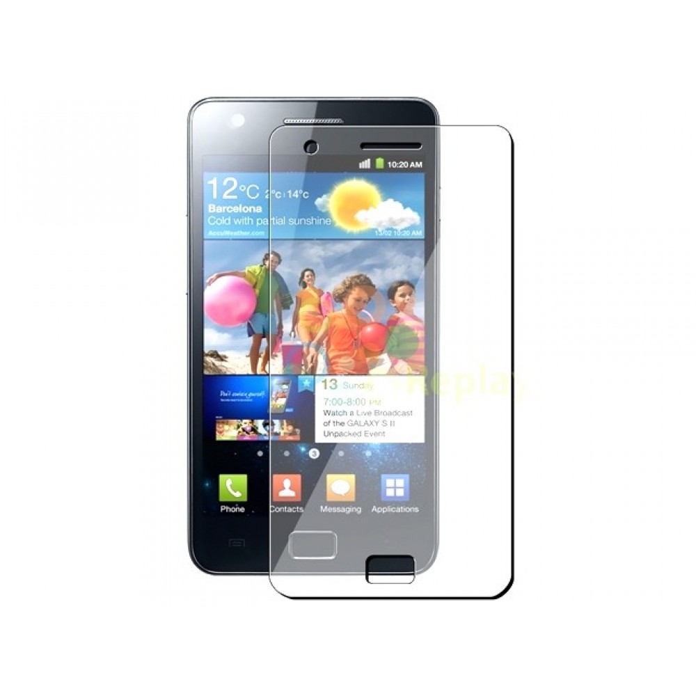 Защитное стекло "Pro Glass" в картонной упаковке для Samsung Galaxy S2/I9100/ 0,2 мм (цвет=глянцевый.