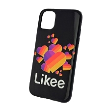 Чехол накладка для APPLE iPhone 11, силикон, рисунок Likee Black. Чехол накладка для APPLE iPhone 11, силикон, рисунок Likee Black.