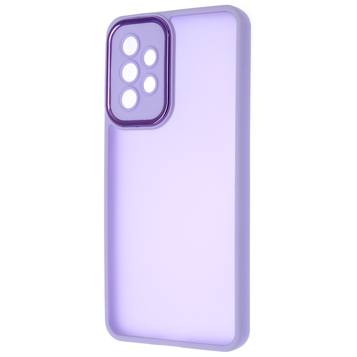 Чехол накладка KING для SAMSUNG Galaxy A33 5G, силикон, пластик, защита камеры, цвет окантовки сиреневый