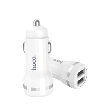 АЗУ (Автомобильное зарядное устройство) HOCO Z27 Staunch, 2 USB, цвет белый