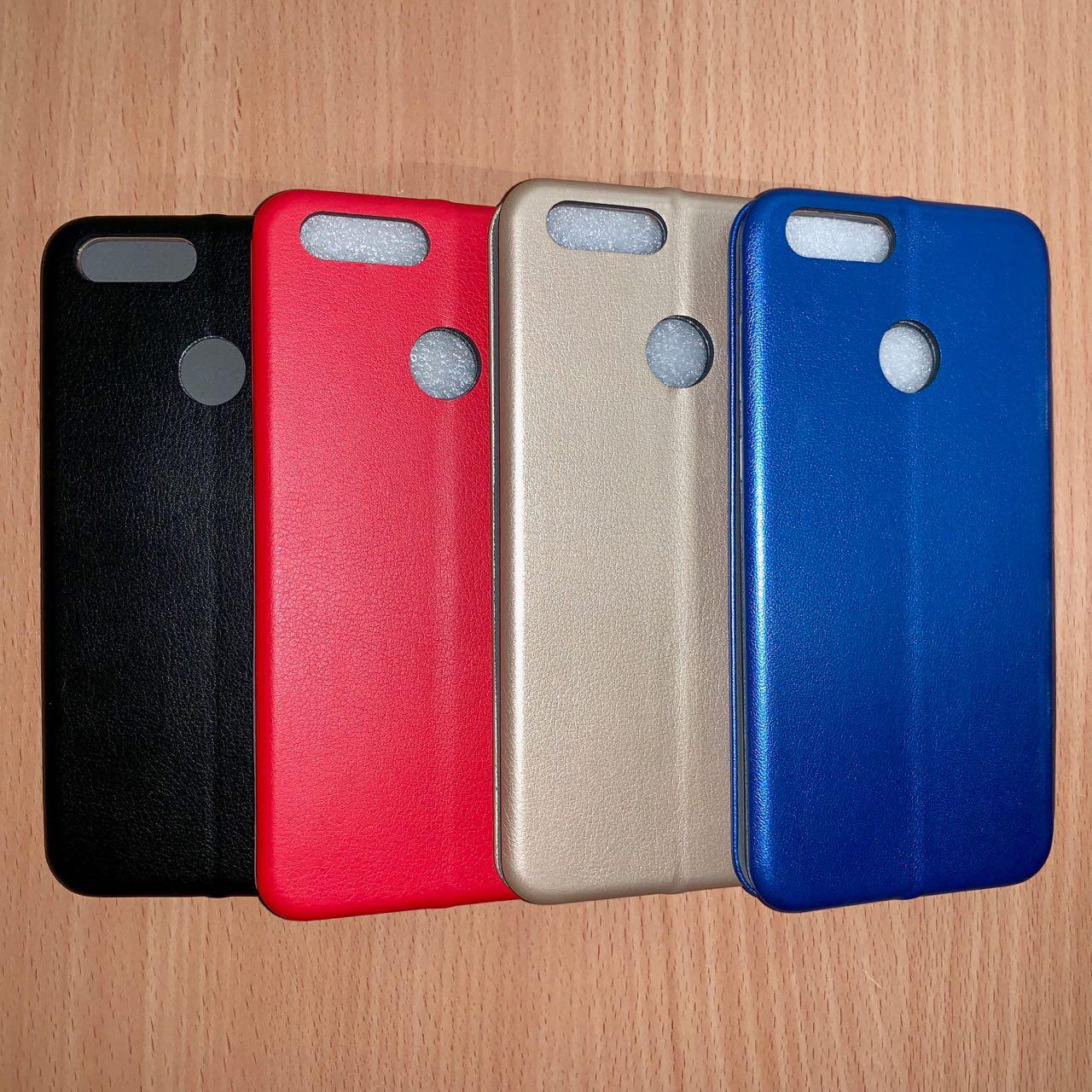 Чехол книжка для HUAWEI Honor 7X, экокожа, визитница, цвет золотистый.