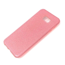 Чехол накладка Shine для SAMSUNG Galaxy J4 Plus 2018 (SM-J415), силикон, блестки, цвет коралловый.