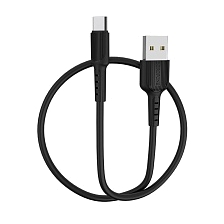 Кабель BOROFONE BX16 Easy USB Type C, длина 1 метр, 2A, силикон, цвет черный Кабель BOROFONE BX16 Easy USB Type C, длина 1 метр, 2A, силикон, цвет черный