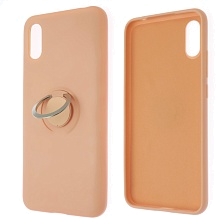Чехол накладка RING для XIAOMI Redmi 9A, силикон, кольцо держатель, цвет розовый песок Чехол накладка RING для XIAOMI Redmi 9A, силикон, кольцо держатель, цвет розовый песок