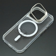 Чехол накладка Sky Armor с поддержкой MagSafe для APPLE iPhone 16 Pro, подставка, цвет прозрачный Чехол накладка Sky Armor с поддержкой MagSafe для APPLE iPhone 16 Pro, подставка, цвет прозрачный