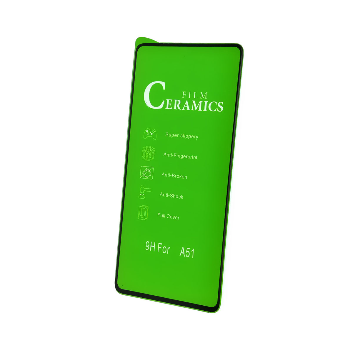 Защитное стекло 9H Ceramics для SAMSUNG Galaxy A51 (SM-A515F), A40s (SM-A405), Vivo V17, V17 Pro, X30, X30 Pro, IQOO 3, цвет окантовки черный.