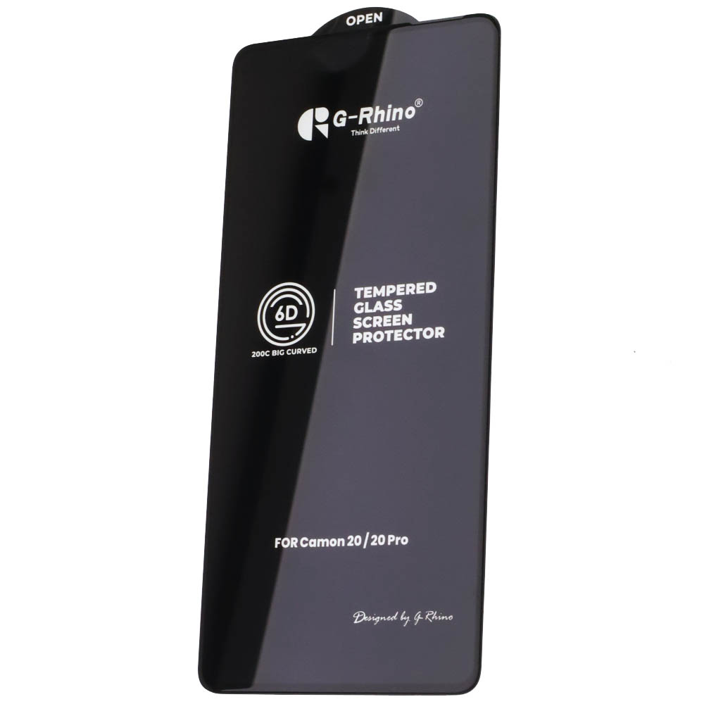 Защитное стекло 6D G-Rhino 200C для INFINIX NOTE 30 Pro, NOTE 30 VIP, TECNO Camon 20, Camon 20 Pro, Camon 20 Pro 5G, цвет окантовки черный (Тип 2)