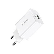СЗУ (Сетевое зарядное устройство) BOROFONE BA21A Long journey, 18W, 3A, 1 USB, QC3.0, цвет белый СЗУ (Сетевое зарядное устройство) BOROFONE BA21A Long journey, 18W, 3A, 1 USB, QC3.0, цвет белый