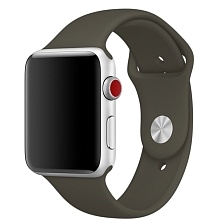 Ремешок для Apple Watch спортивный "Sport", размер 38-40 mm, цвет темно-оливковый. Ремешок для Apple Watch спортивный "Sport", размер 38-40 mm, цвет темно-оливковый.