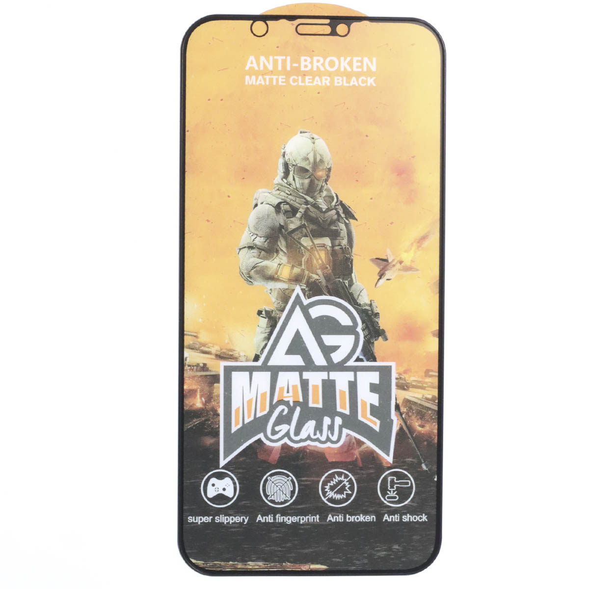 Защитное стекло AG MATTE Glass для APPLE iPhone 12 (6.1"), iPhone 12 Pro (6.1"), с бортиком, матовое, цвет окантовки черный