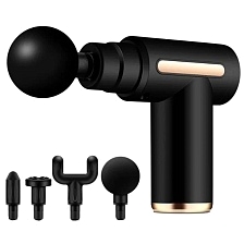 Мышечный массажер ударный MASSAGE GUN на аккумуляторе, цвет черный Мышечный массажер ударный MASSAGE GUN на аккумуляторе, цвет черный