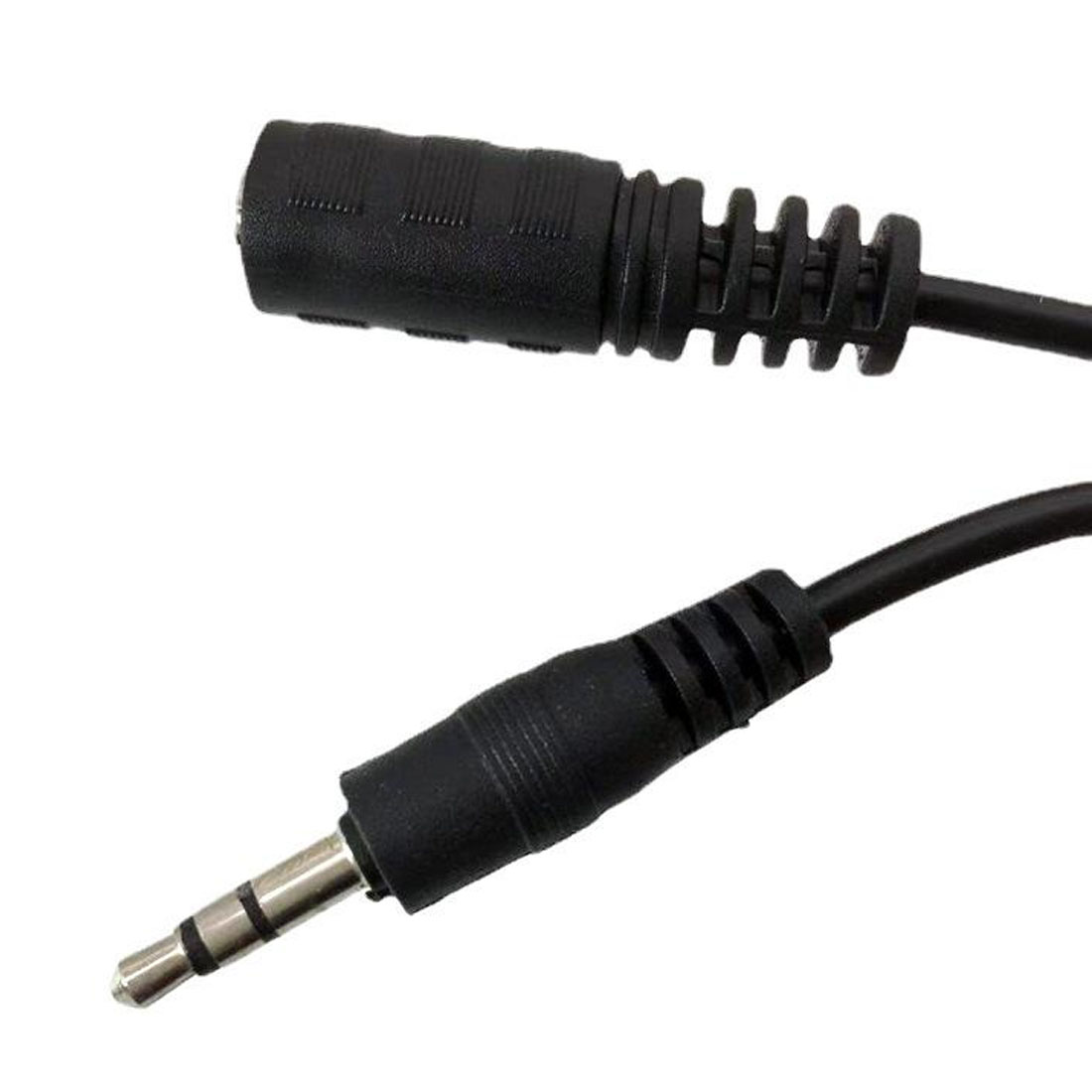 Кабель удлинитель AUX Jack 3.5 мм (папа) на AUX Jack 3.5 мм (мама), длина 1.5 метра, цвет черный