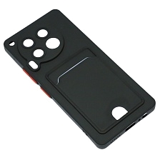 Чехол накладка BUTTON для TECNO Camon 30 4G, защита камеры, силикон, отдел для карт, цвет черный Чехол накладка BUTTON для TECNO Camon 30 4G, защита камеры, силикон, отдел для карт, цвет черный