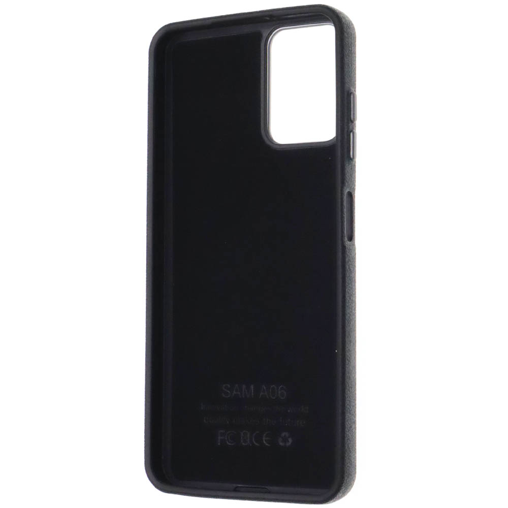 Чехол накладка для SAMSUNG GALAXY A06, силикон, пластик, текстура кожи, бархат, цвет черный