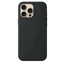 Чехол накладка Silicone Case для APPLE iPhone 15 Pro Max, бархатная подложка, цвет черный