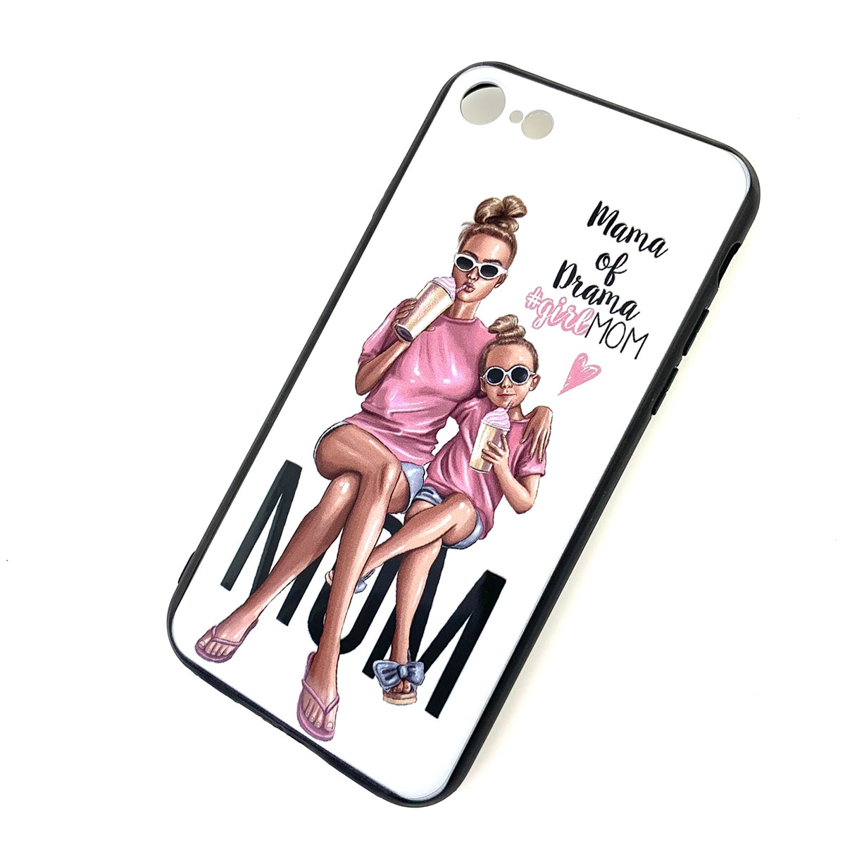Чехол накладка для APPLE iPhone 7, 8, силикон, рисунок Mama of Drama girlMOM.