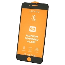 Защитное стекло 9D Lizard для APPLE iPhone 7 Plus, iPhone 8 Plus, цвет окантовки черный Защитное стекло 9D Lizard для APPLE iPhone 7 Plus, iPhone 8 Plus, цвет окантовки черный