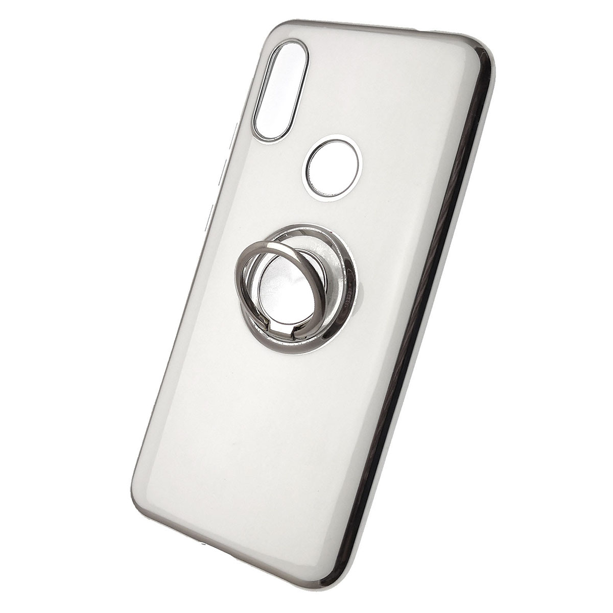 Чехол накладка для XIAOMI Redmi 7, силикон, кольцо держатель, цвет белый.