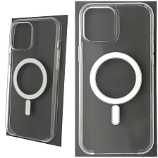 Чехол накладка Clear Case с поддержкой Magsafe для APPLE iPhone 12 Pro MAX (6.7"), силикон, цвет прозрачный