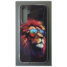 Чехол накладка для SAMSUNG Galaxy A54 5G, силикон, глянцевый, рисунок Лев в очках