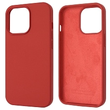 Чехол накладка Silicon Case для APPLE iPhone 13 Pro (6.1), силикон, бархат, цвет красный Чехол накладка Silicon Case для APPLE iPhone 13 Pro (6.1), силикон, бархат, цвет красный