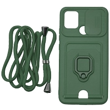 Чехол накладка MULTI FUNCTION 4 в 1 для XIAOMI Redmi 9C, Redmi 10A, цвет темно зеленый Чехол накладка MULTI FUNCTION 4 в 1 для XIAOMI Redmi 9C, Redmi 10A, цвет темно зеленый