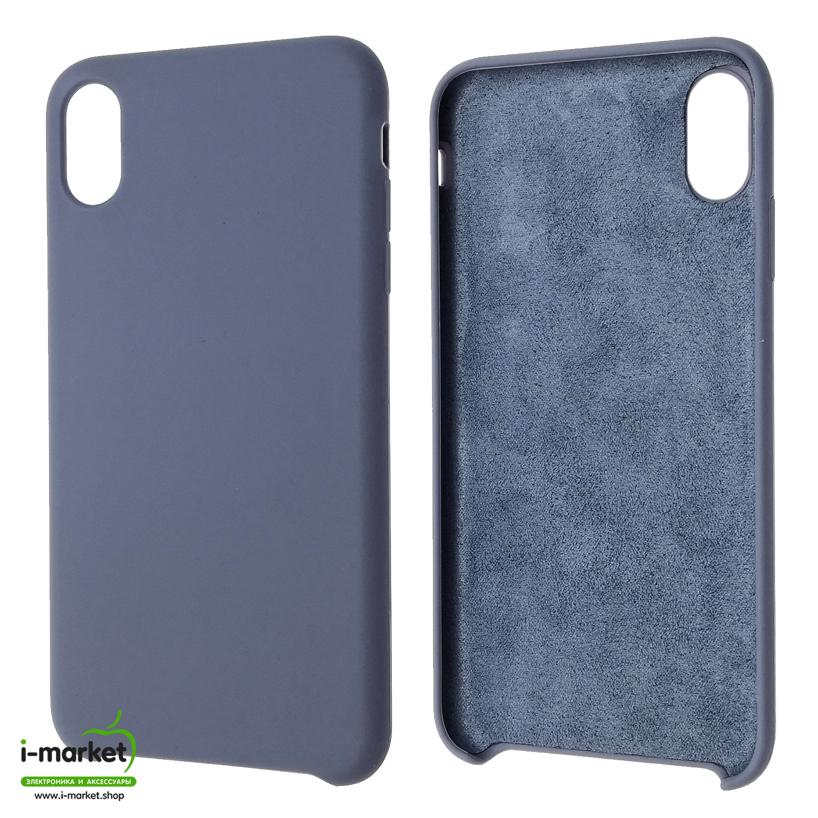 Чехол накладка Silicon Case для APPLE iPhone XS MAX, силикон, бархат, цвет синий Чехол накладка Silicon Case для APPLE iPhone XS MAX, силикон, бархат, цвет синий
