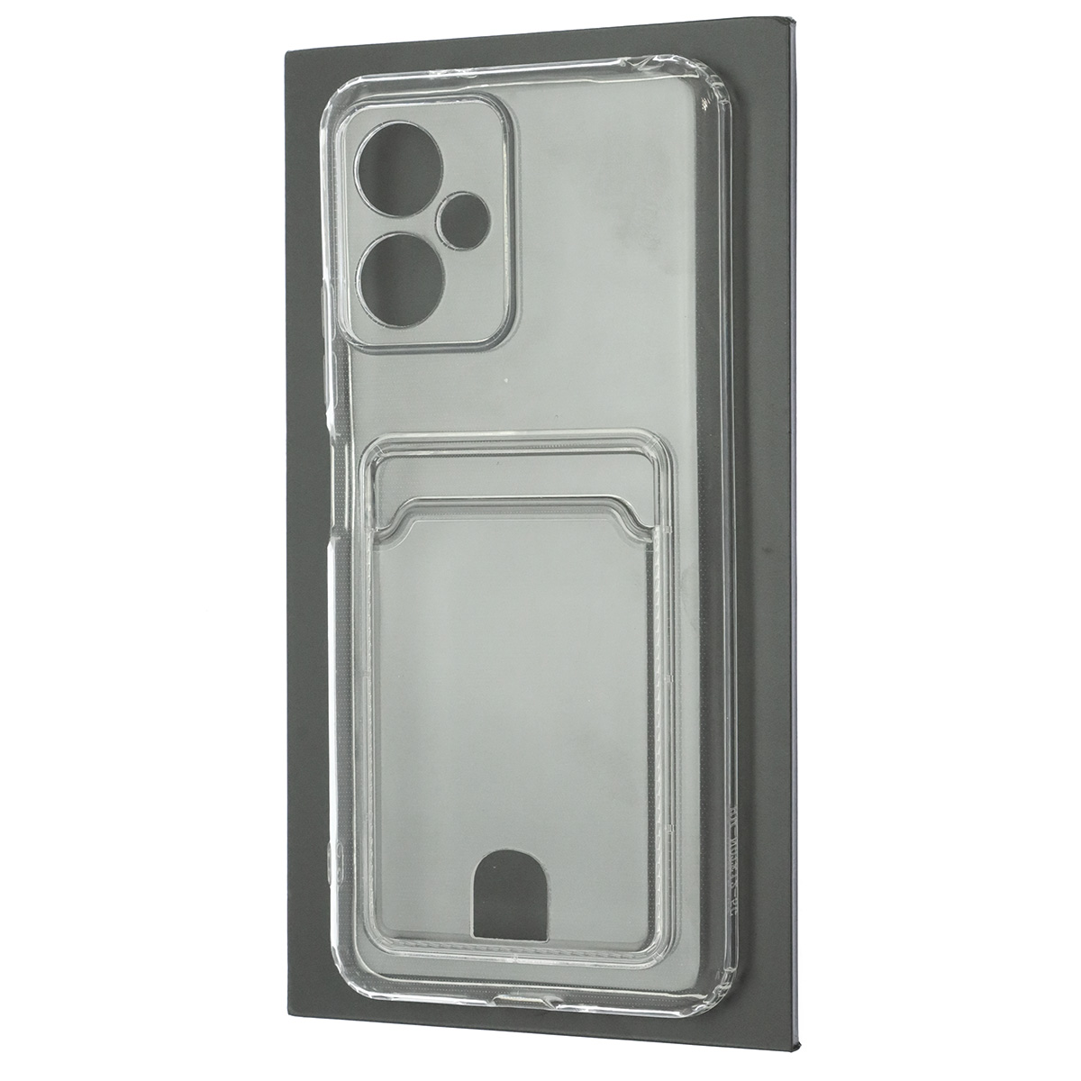 Чехол накладка CARD CASE для XIAOMI POCO X5 5G, XIAOMI Redmi Note 12 5G, силикон, отдел для карт, цвет прозрачный Чехол накладка CARD CASE для XIAOMI POCO X5 5G, XIAOMI Redmi Note 12 5G, силикон, отдел для карт, цвет прозрачный
