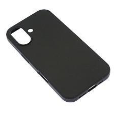 Чехол накладка Silicone Case для APPLE iPhone 16 (6.1"), силикон, бархат, цвет черный