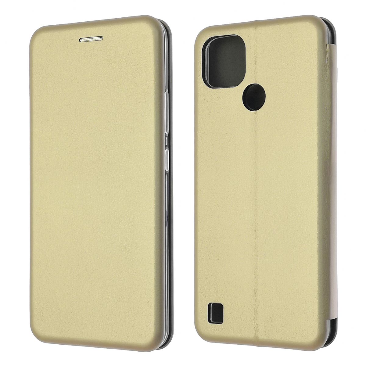 Чехол книжка STYLISH для Realme C21, экокожа, визитница, цвет золотистый