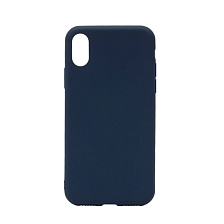 Чехол накладка для APPLE iPhone X, XS, силикон, цвет синий. Чехол накладка для APPLE iPhone X, XS, силикон, цвет синий.