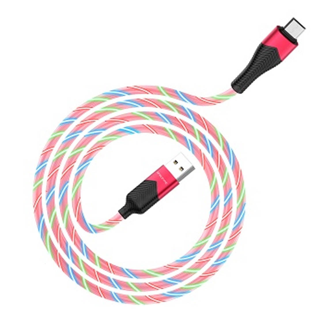 Кабель BOROFONE BU19 Streamer, Micro USB, длина 1 метр, 2.4A, цвет красный