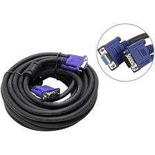 Кабель соединительный VGA - VGA, длина 10 метров, цвет черно синий