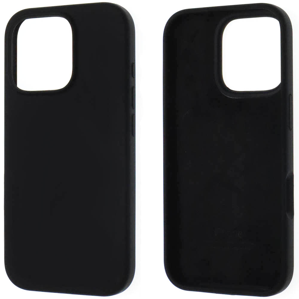 Чехол накладка Silicon Case для APPLE iPhone 16 Pro (6.3"), силикон, бархат, цвет черный Чехол накладка Silicon Case для APPLE iPhone 16 Pro (6.3"), силикон, бархат, цвет черный