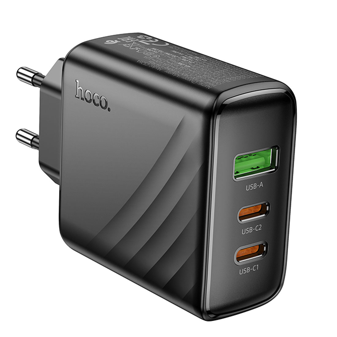 СЗУ (Сетевое зарядное устройство) HOCO CS26A Article, 2 USB Type C, 1 USB A, PD45W, QC3.0 18W, цвет черный
