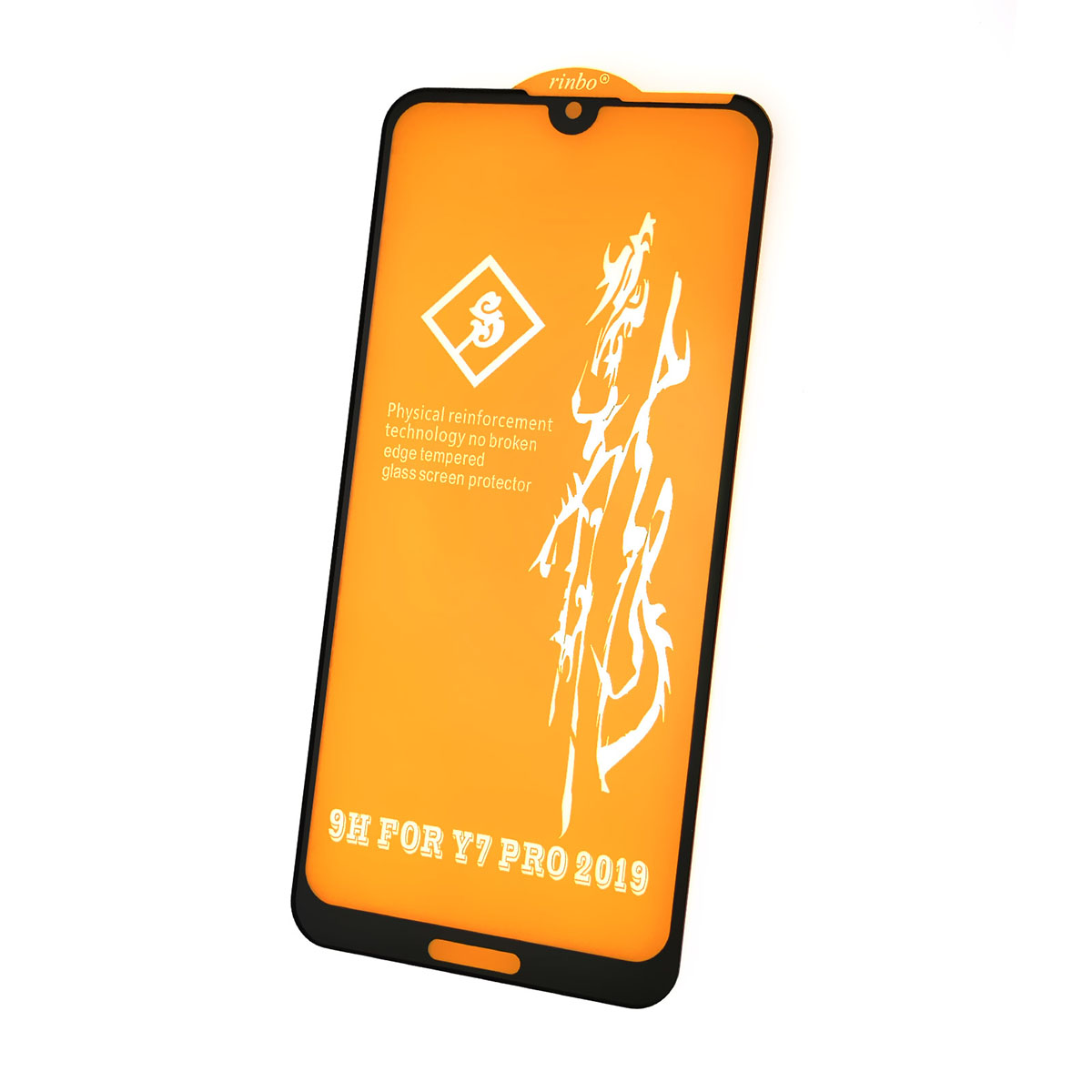 Защитное стекло 9H Rinbo для HUAWEI Y7 2019, Y7 Prime 2019, Y7 Pro 2019, Enjoy 9, цвет окантовки черный.