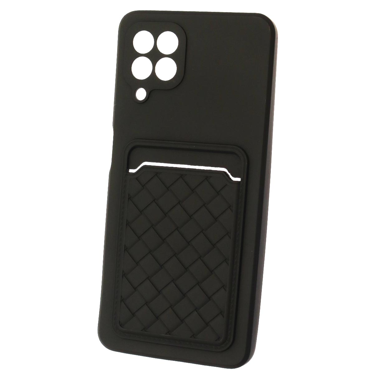 Чехол накладка CARD CASE для SAMSUNG Galaxy A22 4G (SM-A225F), M22 (SM-M225F), M32 (SM-M325F), силикон, отдел для карт, цвет черный Чехол накладка CARD CASE для SAMSUNG Galaxy A22 4G (SM-A225F), M22 (SM-M225F), M32 (SM-M325F), силикон, отдел для карт, цвет черный