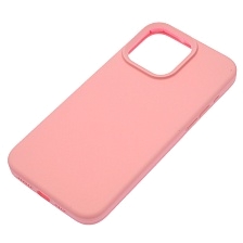 Чехол накладка Silicone Case для APPLE iPhone 15 Pro Max, бархатная подложка, цвет розовый