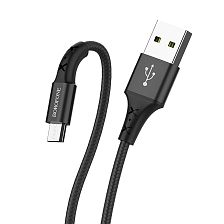 Кабель BOROFONE BX20 Enjoy Micro USB, 2A, длина 1 метр, силикон, нейлоновая оплетка, цвет черный Кабель BOROFONE BX20 Enjoy Micro USB, 2A, длина 1 метр, силикон, нейлоновая оплетка, цвет черный
