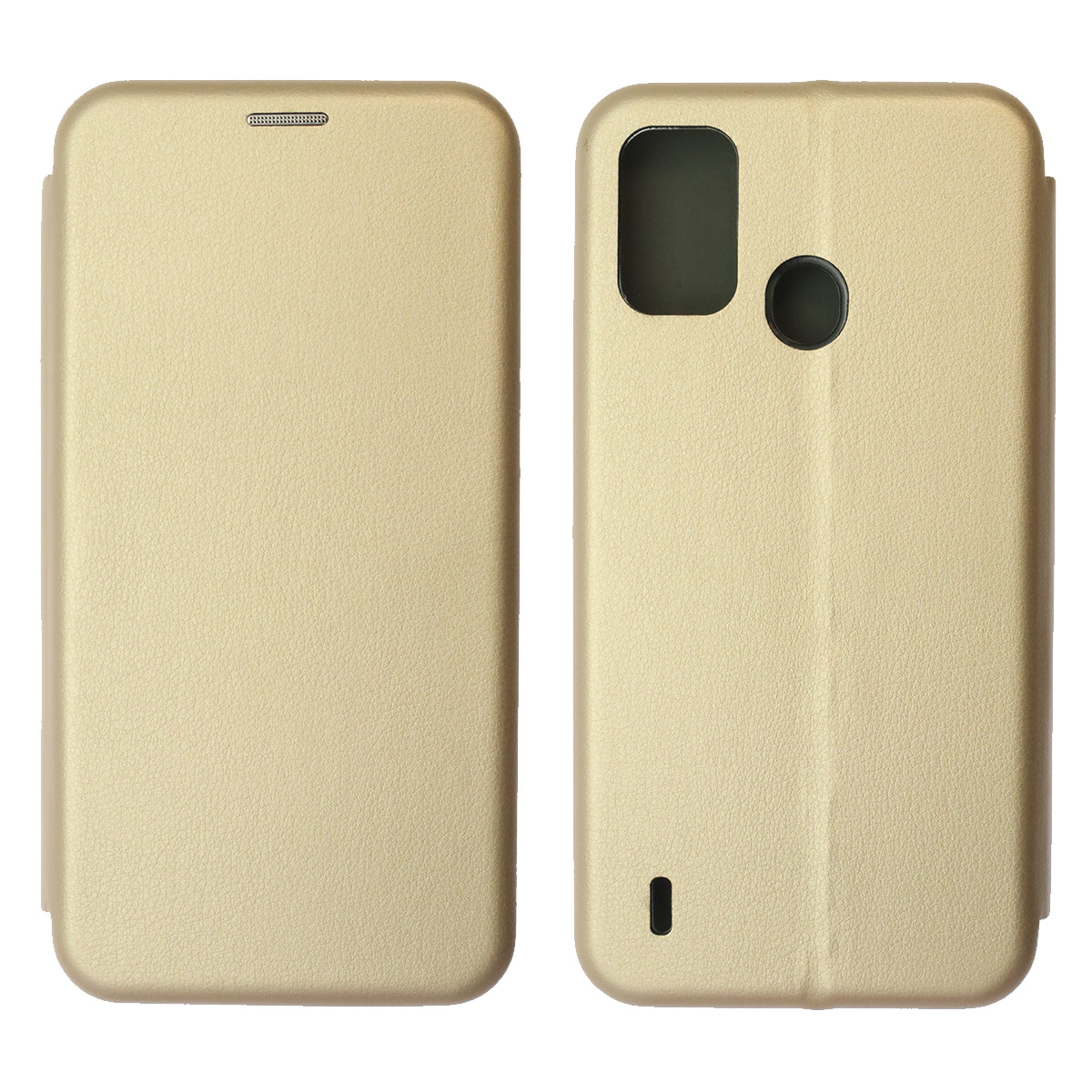 Чехол книжка STYLISH для ITEL A48, экокожа, визитница, цвет золотистый Чехол книжка STYLISH для ITEL A48, экокожа, визитница, цвет золотистый
