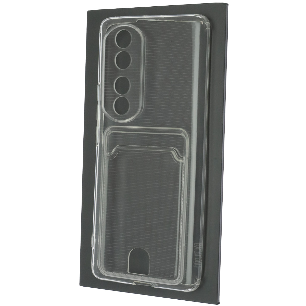 Чехол накладка CARD CASE для Honor 70 Pro, силикон, отдел для карт, цвет прозрачный Чехол накладка CARD CASE для Honor 70 Pro, силикон, отдел для карт, цвет прозрачный