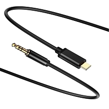 Аудио кабель, переходник JH-030 TYPE-C на AUX Jack 3.5 mm, длина 1 метр, цвет черный Аудио кабель, переходник JH-030 TYPE-C на AUX Jack 3.5 mm, длина 1 метр, цвет черный