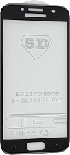 Защитное стекло 5D для SAMSUNG Galaxy A3 2017 SM-A320, цвет канта чёрный.