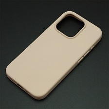 Чехол накладка NANO для APPLE iPhone 15 Pro (6.1"), силикон, бархат, цвет розовый песок