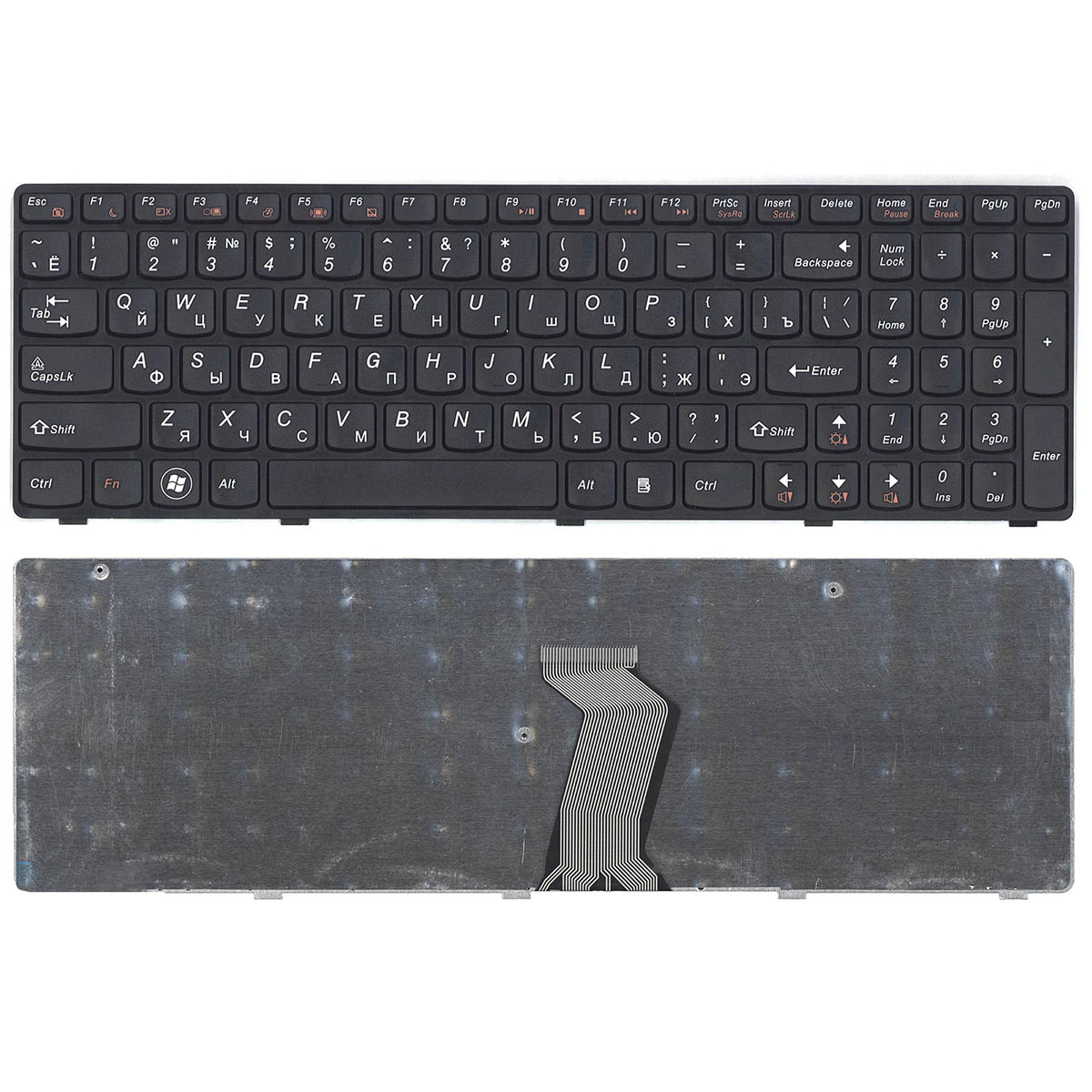 Клавиатура для ноутбука LENOVO G580, V580, Z580, с черной рамкой, цвет черный Клавиатура для ноутбука LENOVO G580, V580, Z580, с черной рамкой, цвет черный