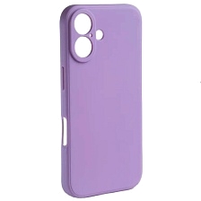 Чехол накладка Silicone Case для APPLE iPhone 16, защита камеры, силикон, бархат, цвет сиреневый