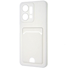 Чехол накладка BUTTON для Honor X7a, Honor X7a Plus, защита камеры, силикон, отдел для карт, цвет белый Чехол накладка BUTTON для Honor X7a, Honor X7a Plus, защита камеры, силикон, отдел для карт, цвет белый
